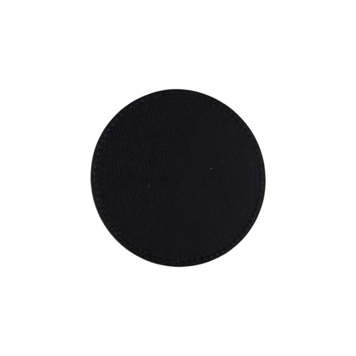 Sous-verres rond similicuir bicolore marron noir | Maison Drabiec