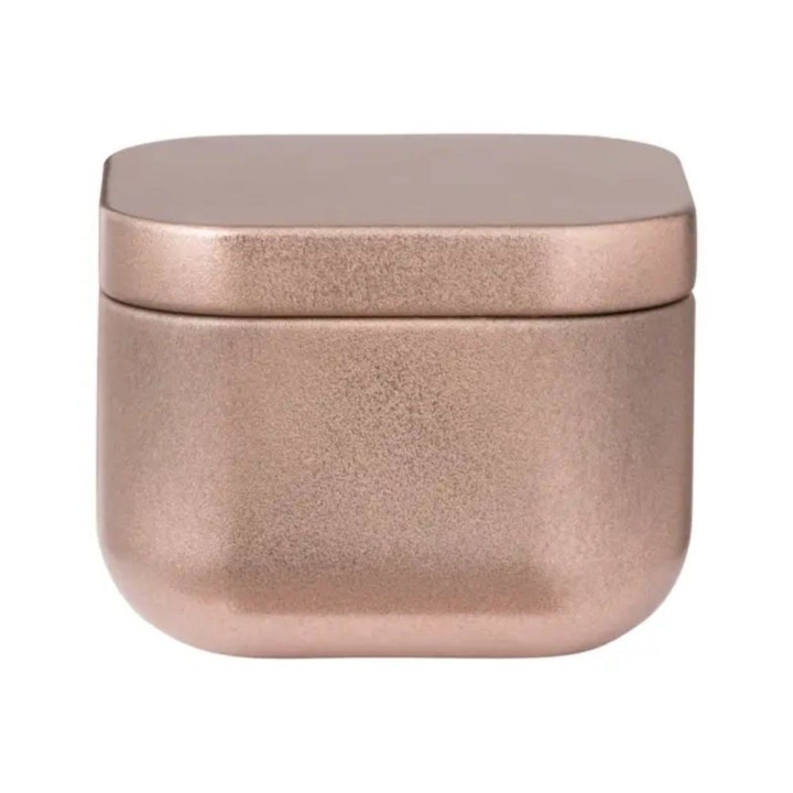 Bougie métal personnalisable ronde rose 4x5 cm | Maison Drabiec