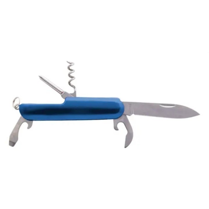 Couteau de poche pliant acier inoxydable bleu | Maison Drabiec