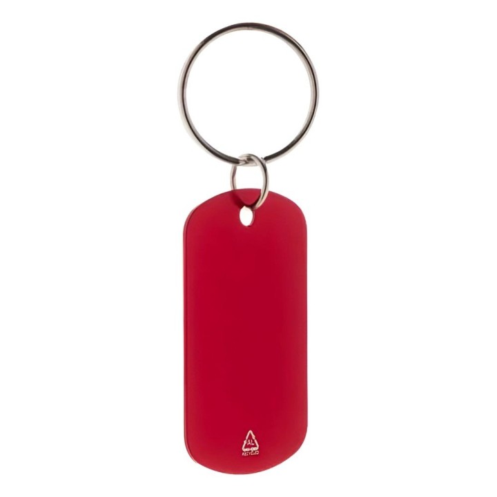 Porte-clé plaque métal rouge | Maison Drabiec