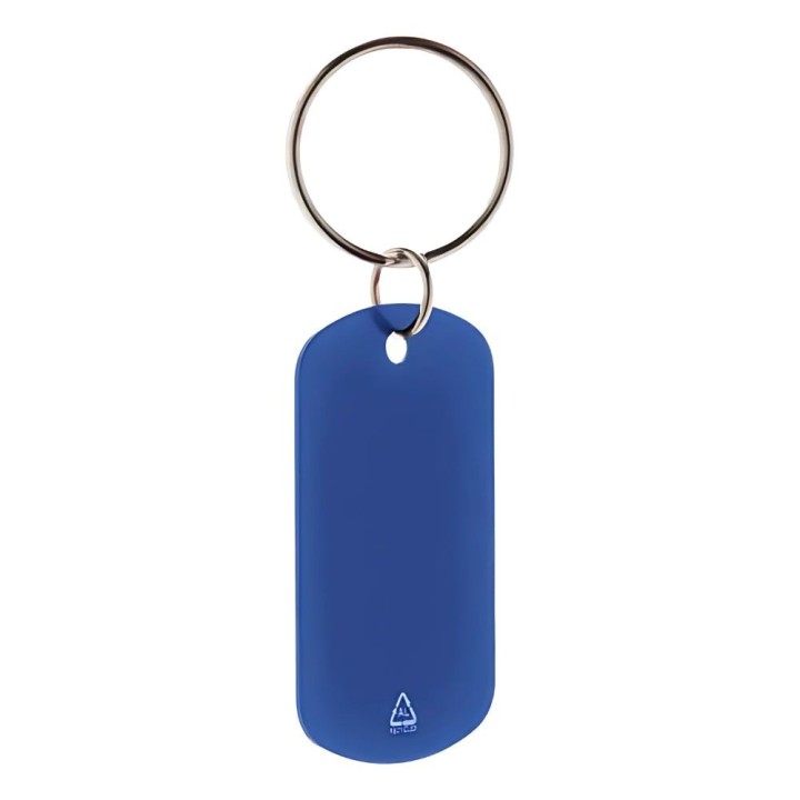 Porte-clé plaque métal bleu | Maison Drabiec