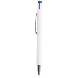 Stylo à bille aluminium personnalisé blanc et bleu | Maison Drabiec