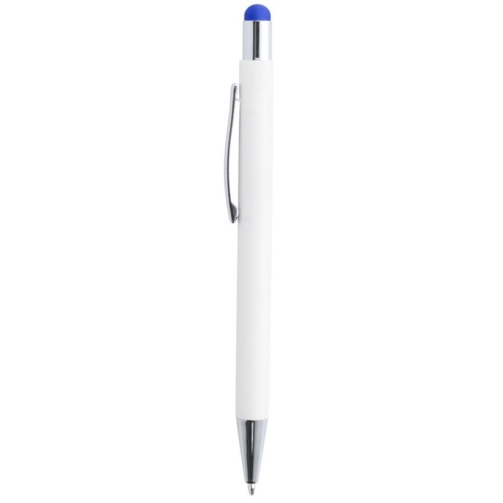Stylo à bille aluminium personnalisé blanc et bleu | Maison Drabiec