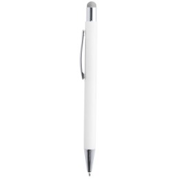 Stylo bille aluminium blanc embout argenté | Maison Drabiec