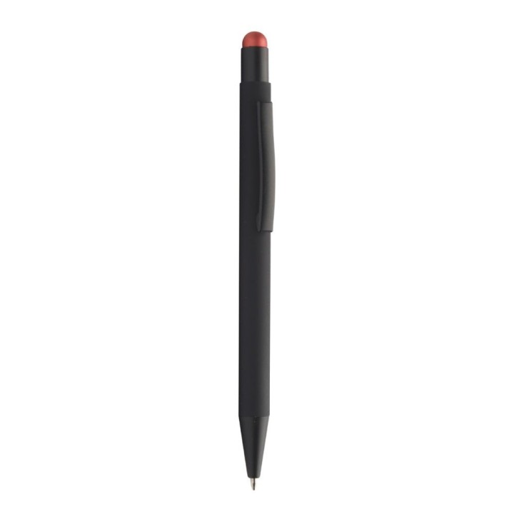 Stylo bille aluminium nacré embout rouge | Maison Drabiec