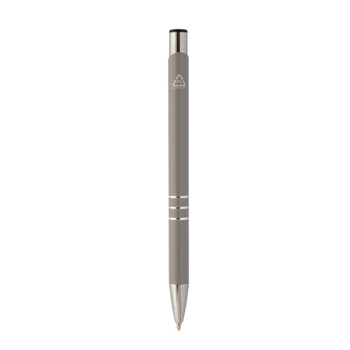 Stylo bille aluminium gris clair personnalisé | Maison Drabiec