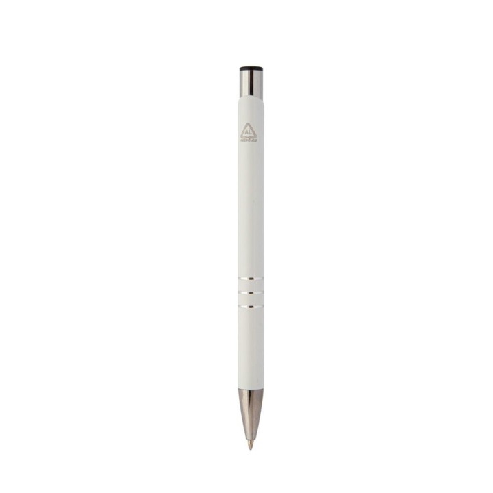 Stylo bille aluminium blanc personnalisable | Maison Drabiec