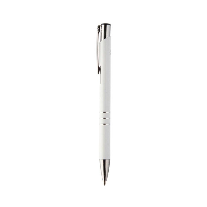 Stylo bille aluminium blanc personnalisable | Maison Drabiec