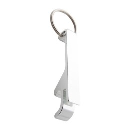 Porte-clé décapsuleur aluminium argenté | Maison Drabiec
