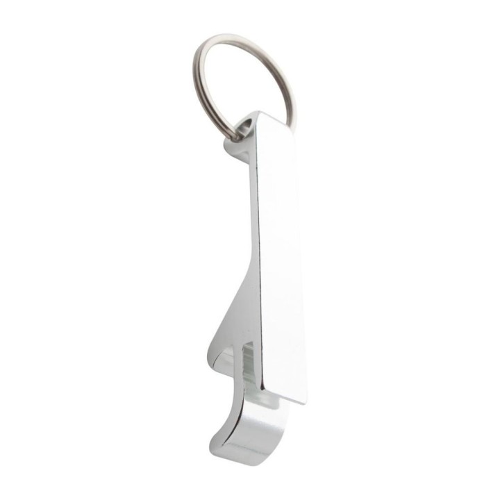 Porte-clé décapsuleur aluminium argenté | Maison Drabiec