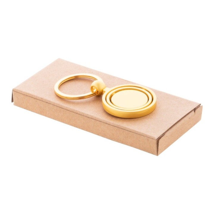Porte-clés métal rond doré à personnaliser | Maison Drabiec