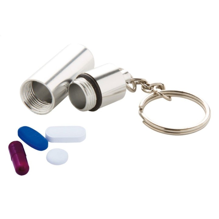 Porte-clés pilulier aluminium à personnaliser | Maison Drabiec
