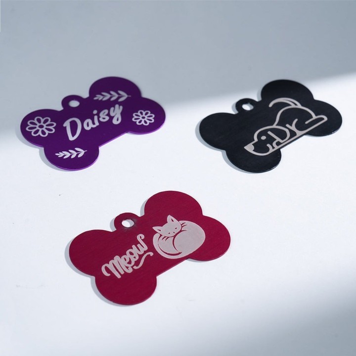 Plaques d'Identité Chien Aluminium Anodisé Multicolore | Maison Drabie