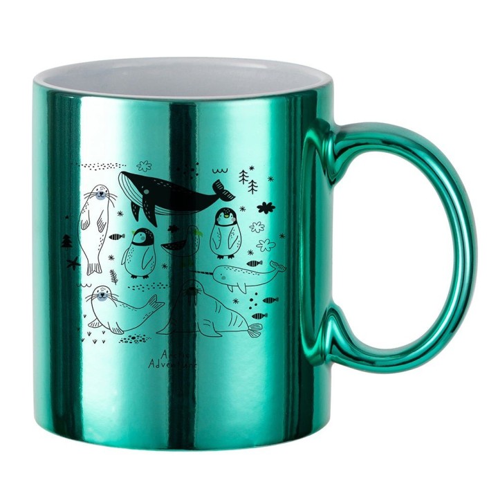 Mug Céramique Turquoise Métallisé | Maison Drabiec
