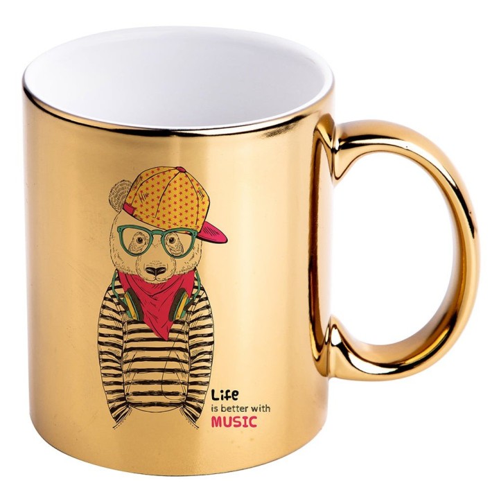 Mug en Céramique Couleur Or | Maison Drabiec