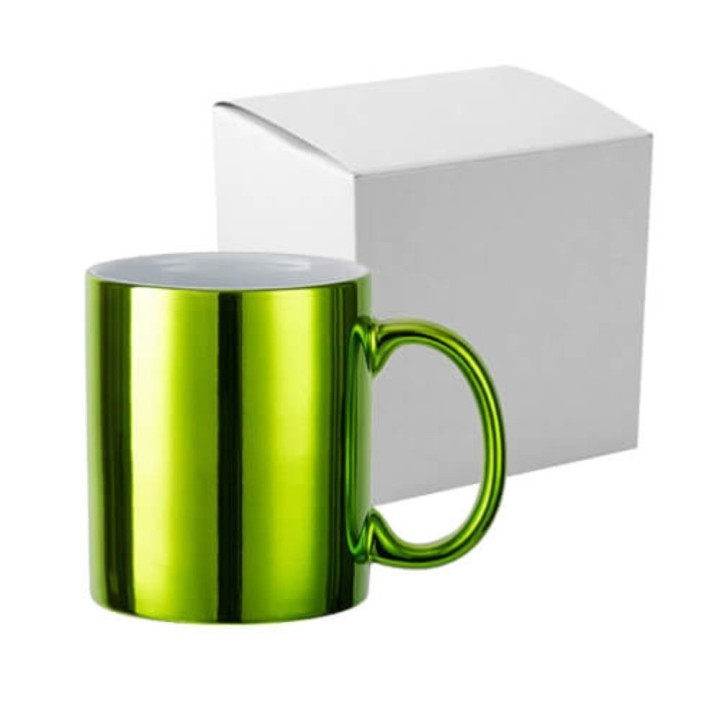 Mug Céramique Vert Clair Métallisé | Maison Drabiec