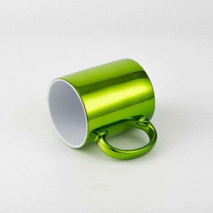 Mug Céramique Vert Clair Métallisé | Maison Drabiec