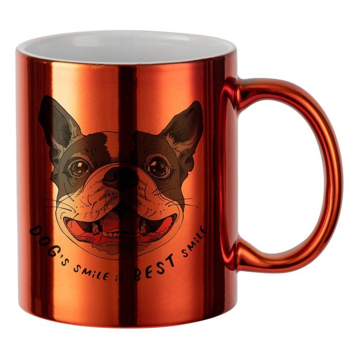 Mug Céramique Orange Métalisé | Maison Drabiec