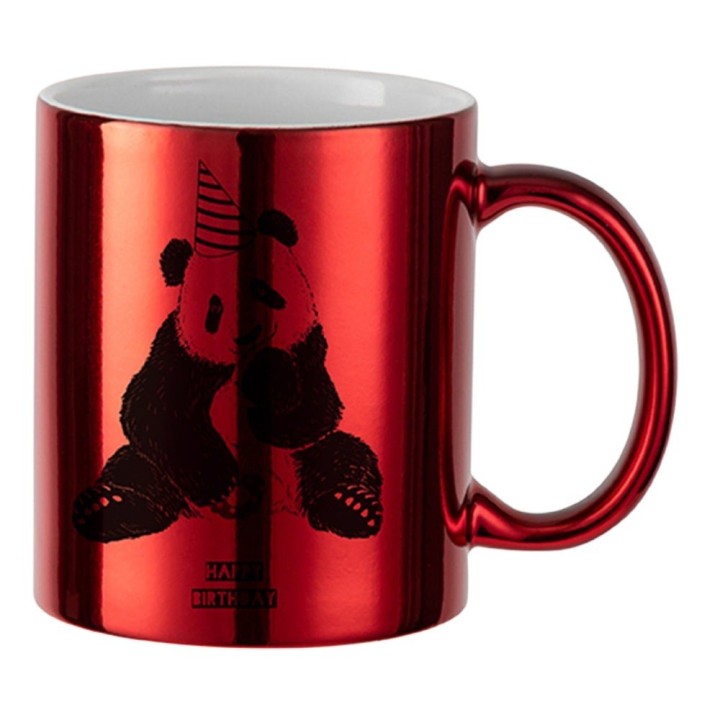 Mug Céramique Rouge Métallisé Personnalisable | Maison Drabiec
