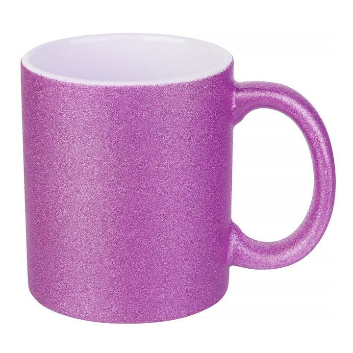 Mug céramique magenta pailleté personnalisé | Maison Drabiec