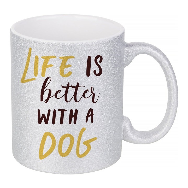 Mug Céramique Argent Pailleté à Personnaliser | Maison Drabiec