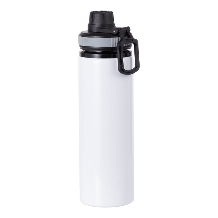 Gourde en Aluminium Blanc Bouchon Gris | Maison Drabiec