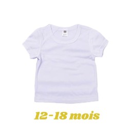 T-shirt bébé blanc personnalisé 12/18 mois | Maison Drabiec