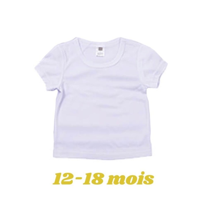 T-shirt bébé blanc personnalisé 12/18 mois | Maison Drabiec