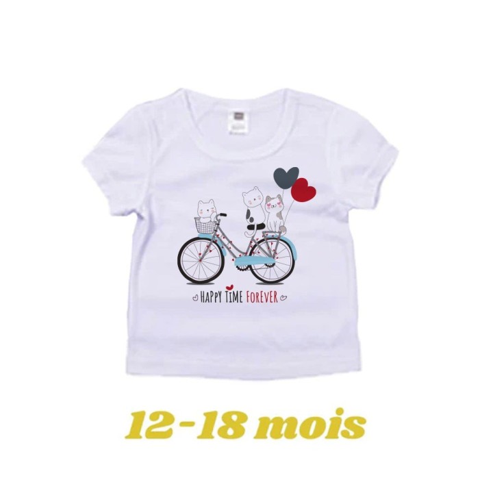 T-shirt bébé blanc personnalisé 12/18 mois | Maison Drabiec