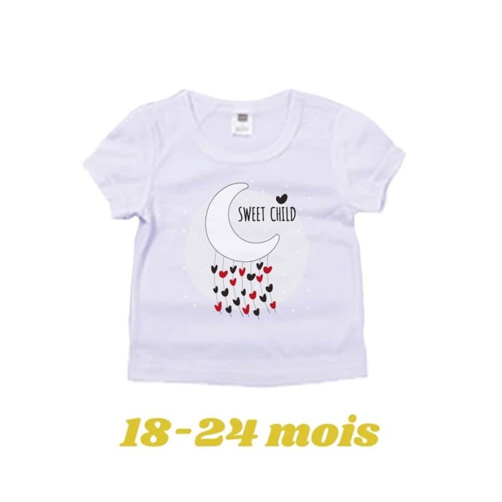 T-shirt bébé blanc personnalisé 18/24 mois | Maison Drabiec