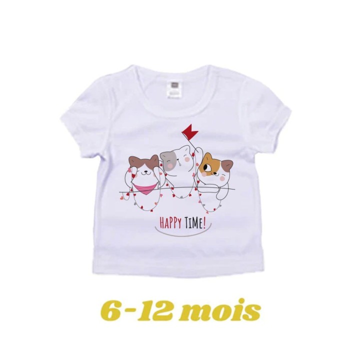 T-shirt bébé blanc personnalisé 6/12 mois | Maison Drabiec