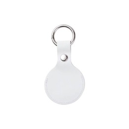 Porte-clés cuir étui AirTag blanc | Maison Drabiec