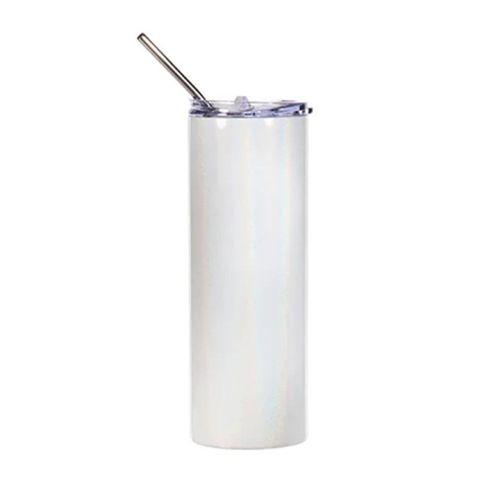 Tumbler Paille Acier Blanc Pailleté | Maison Drabiec