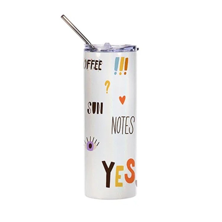 Tumbler Paille Acier Blanc Pailleté | Maison Drabiec
