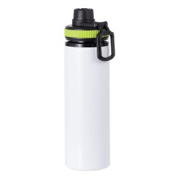 Gourde en Aluminium Blanc Bouchon Noir-Vert | Maison Drabiec