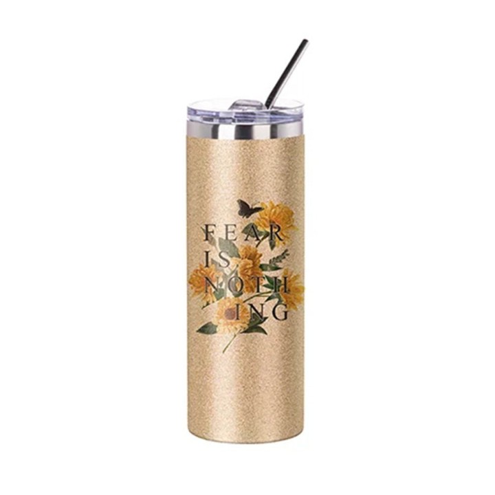 Tumbler Acier Inoxydable avec Paille - Or | Maison Drabiec