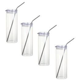 Tumbler avec Paille Transparent Personnalisé | Maison Drabiec