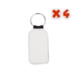Porte-clés Simili Cuir Blanc Personnalisé | Maison Drabiec