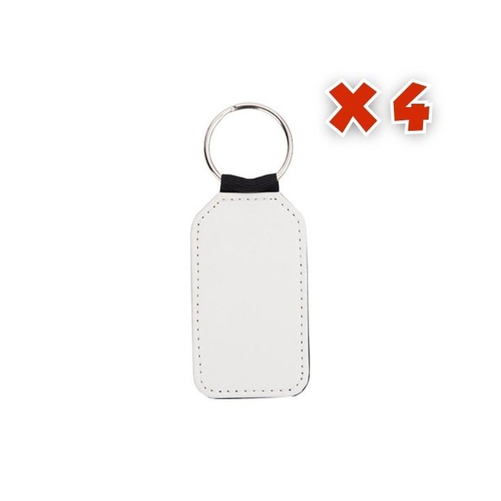 Porte-clés Simili Cuir Blanc Personnalisé | Maison Drabiec