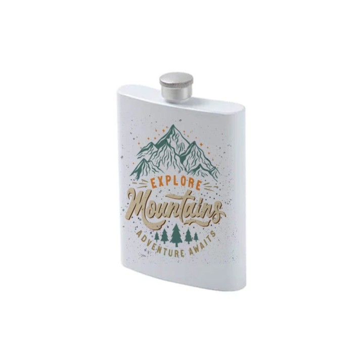 Flasque blanche personnalisable photo texte | Maison Drabiec