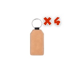 Porte-clés Rectangulaire Marron Personnalisé | Maison Drabiec