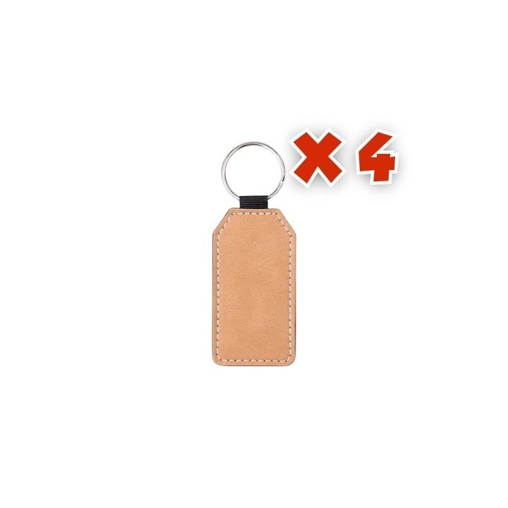 Porte-clés Rectangulaire Marron Personnalisé | Maison Drabiec