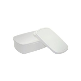 Boîte à goûter personnalisée en plastique blanc | Maison Drabiec