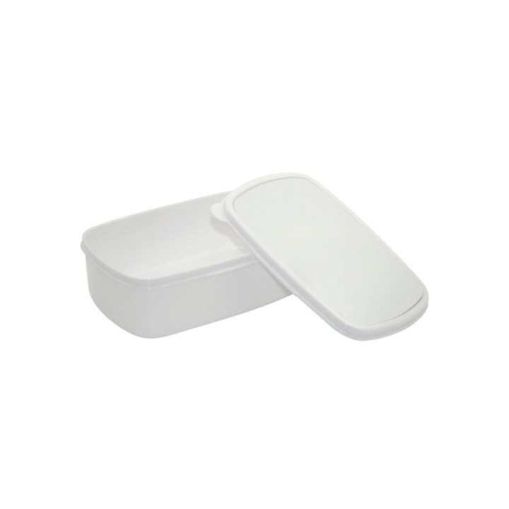 Boîte à goûter personnalisée en plastique blanc | Maison Drabiec