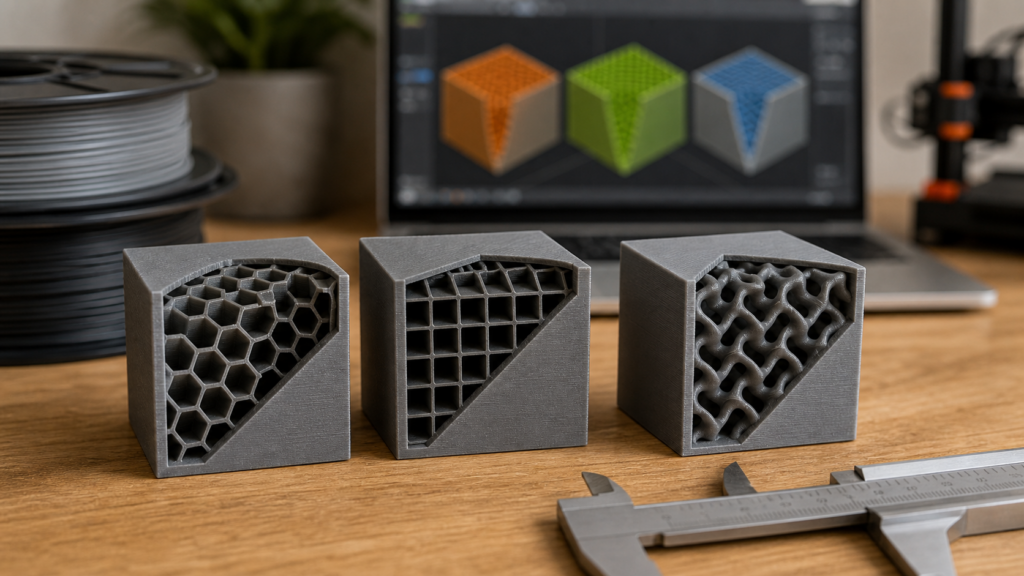 Comprendre le remplissage d’une pièce imprimée en 3D - illustration Maison Drabiec