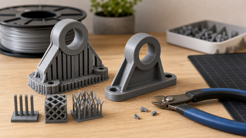 Supports d’impression 3D : quand sont-ils vraiment utiles ? - illustration Maison Drabiec