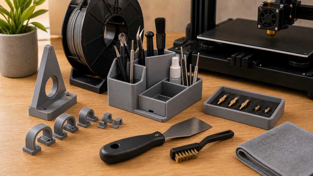Accessoires maker utiles autour de l’imprimante - illustration Maison Drabiec
